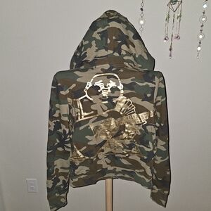 Camo logos zip hoodie set